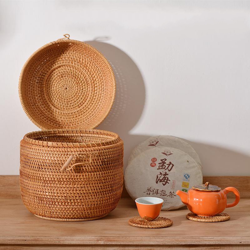 กล่องเก็บชาหวายสานมือพร้อมฝาปิ - Food Storage With Dividers บทวิจารณ์และราคา