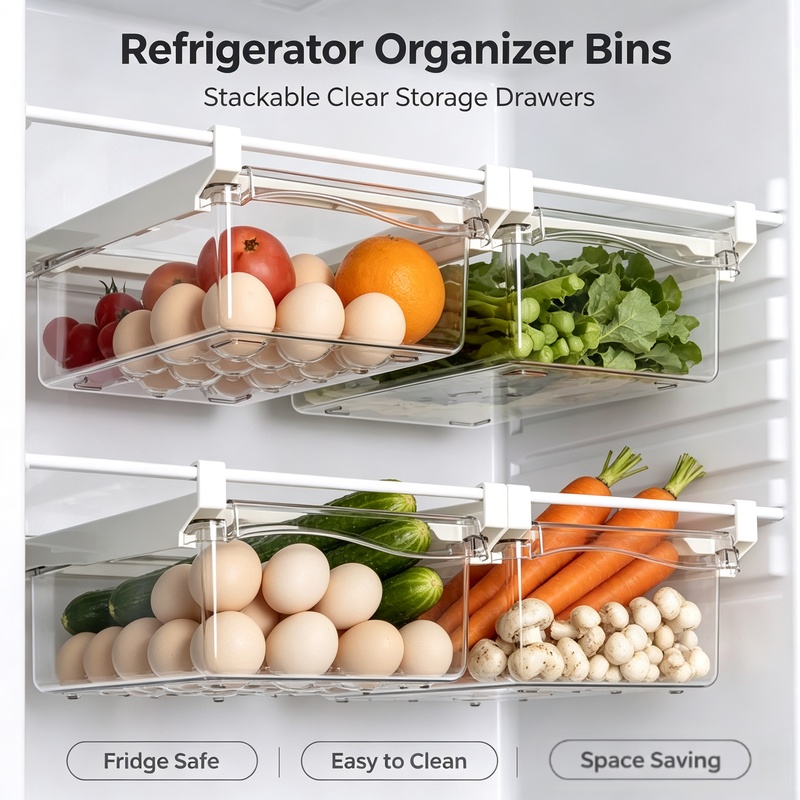 กล่องเก็บของในตู้เย็นแบบลิ้นชั - Food Storage With Dividers บทวิจารณ์และราคา
